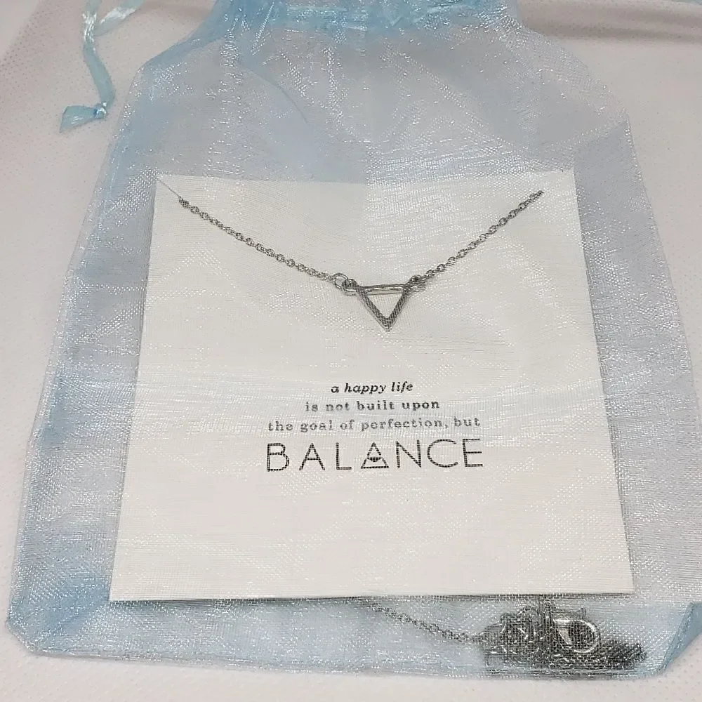 BALANCE NECKLACE NIP silver-tone Great Gift
